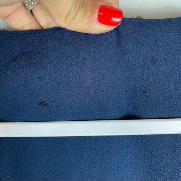 Free People Blue Paris Rock Sequin‎ Sleeveless Mini Dress Cocktail Party Size 6 - Picture 6 of 9